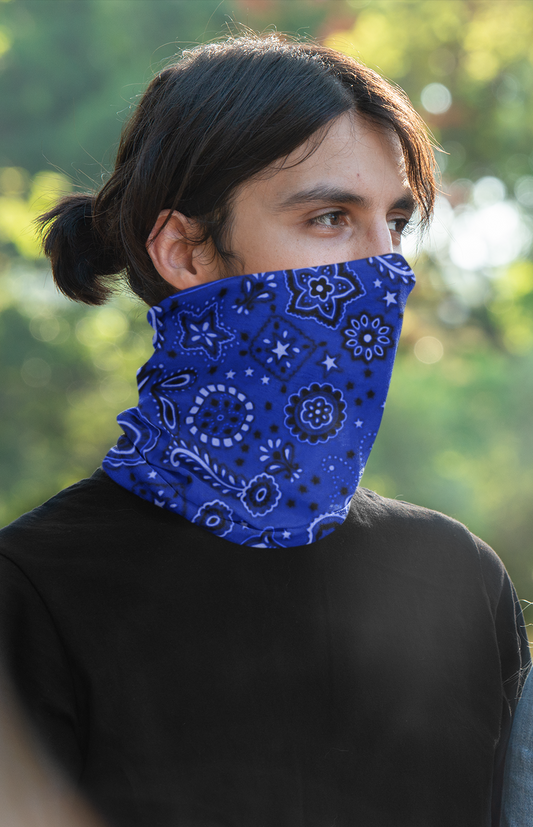 Royal Blue Bandanna Neck Gaiter