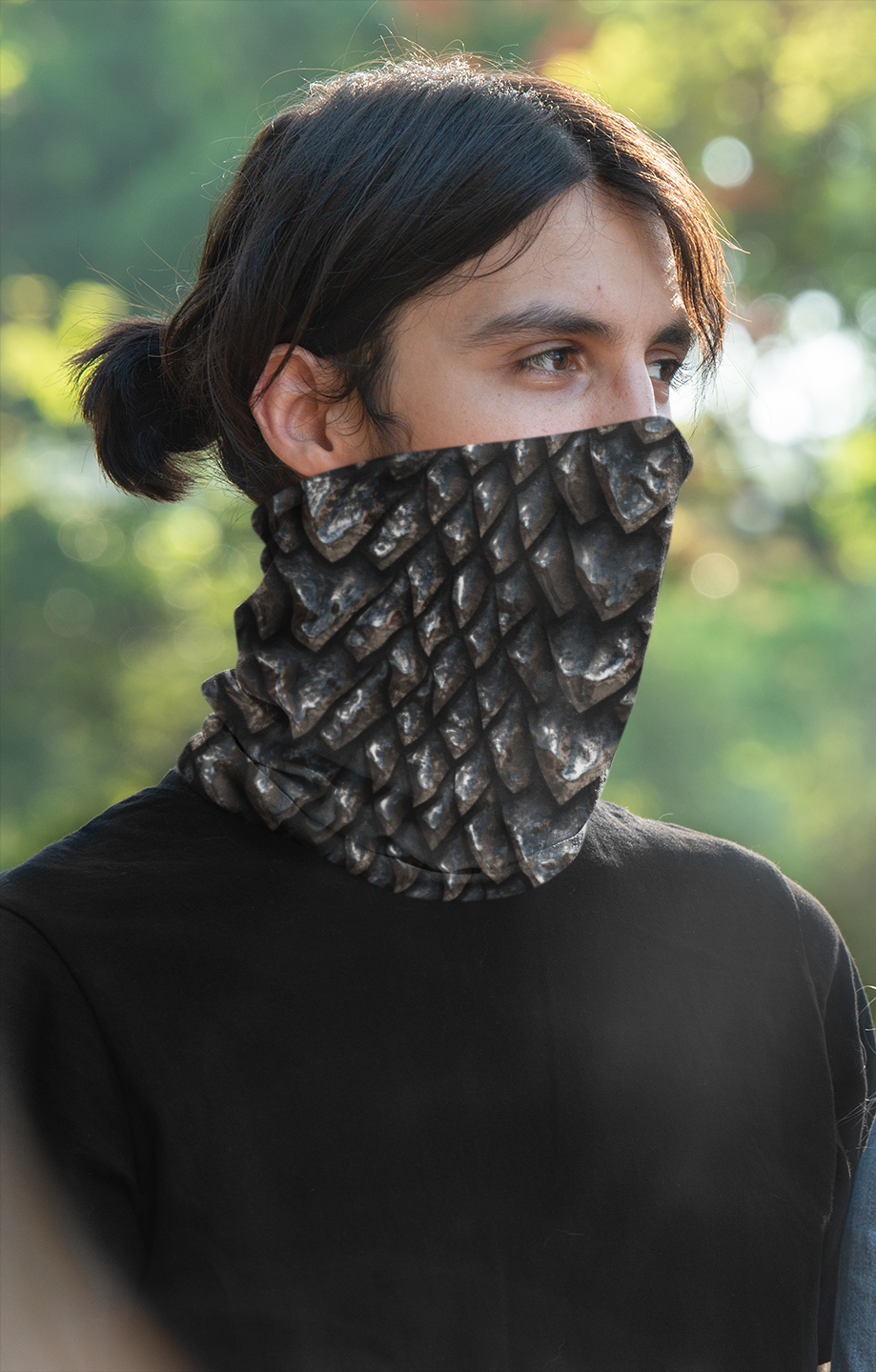 Onyx Dragon Scale Neck Gaiter