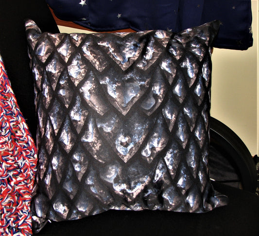 Onyx Dragon Scale Pillow