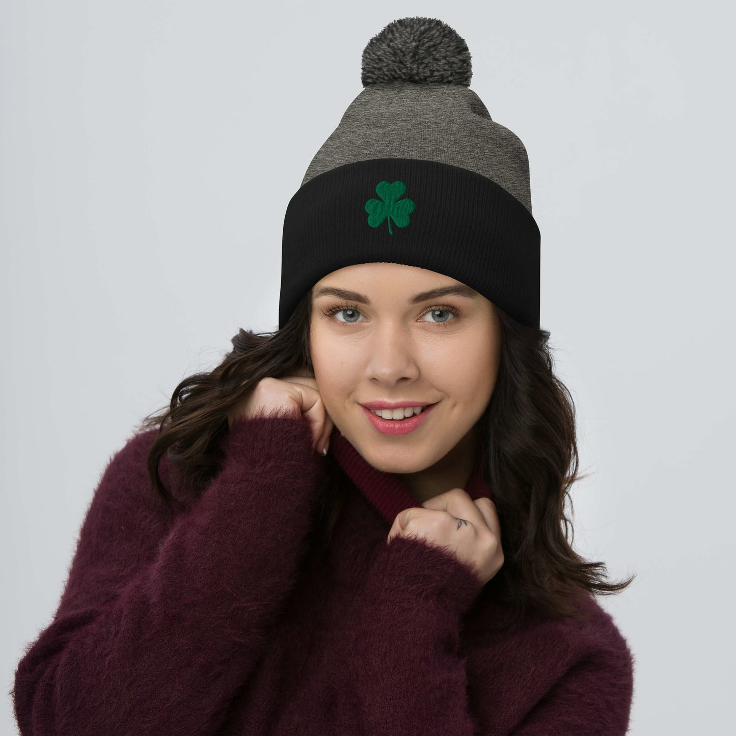 Shamrock Pom-Pom Beanie