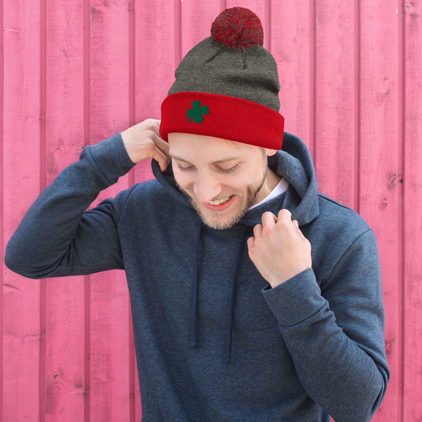 Lucky Clover Pom-Pom Beanie