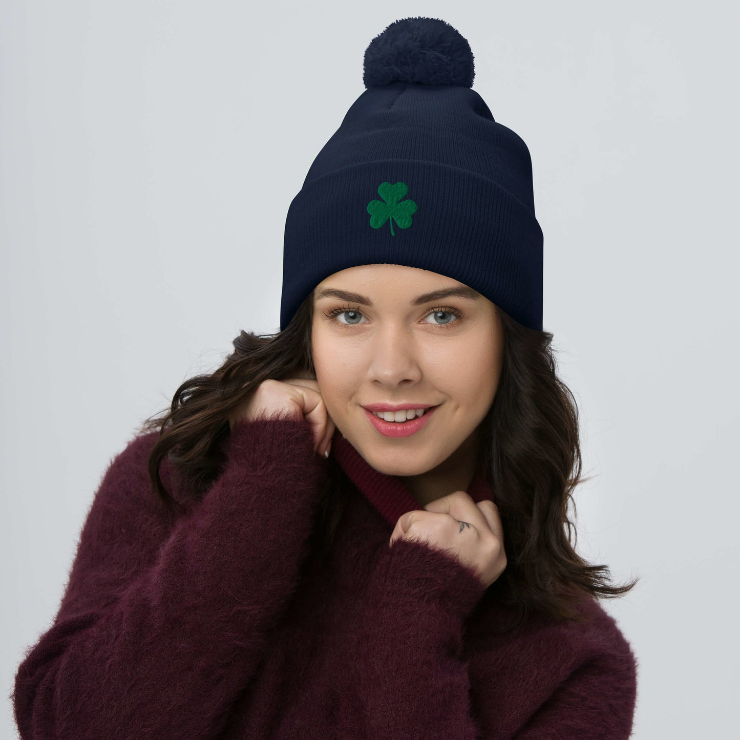 Shamrock Pom-Pom Beanie