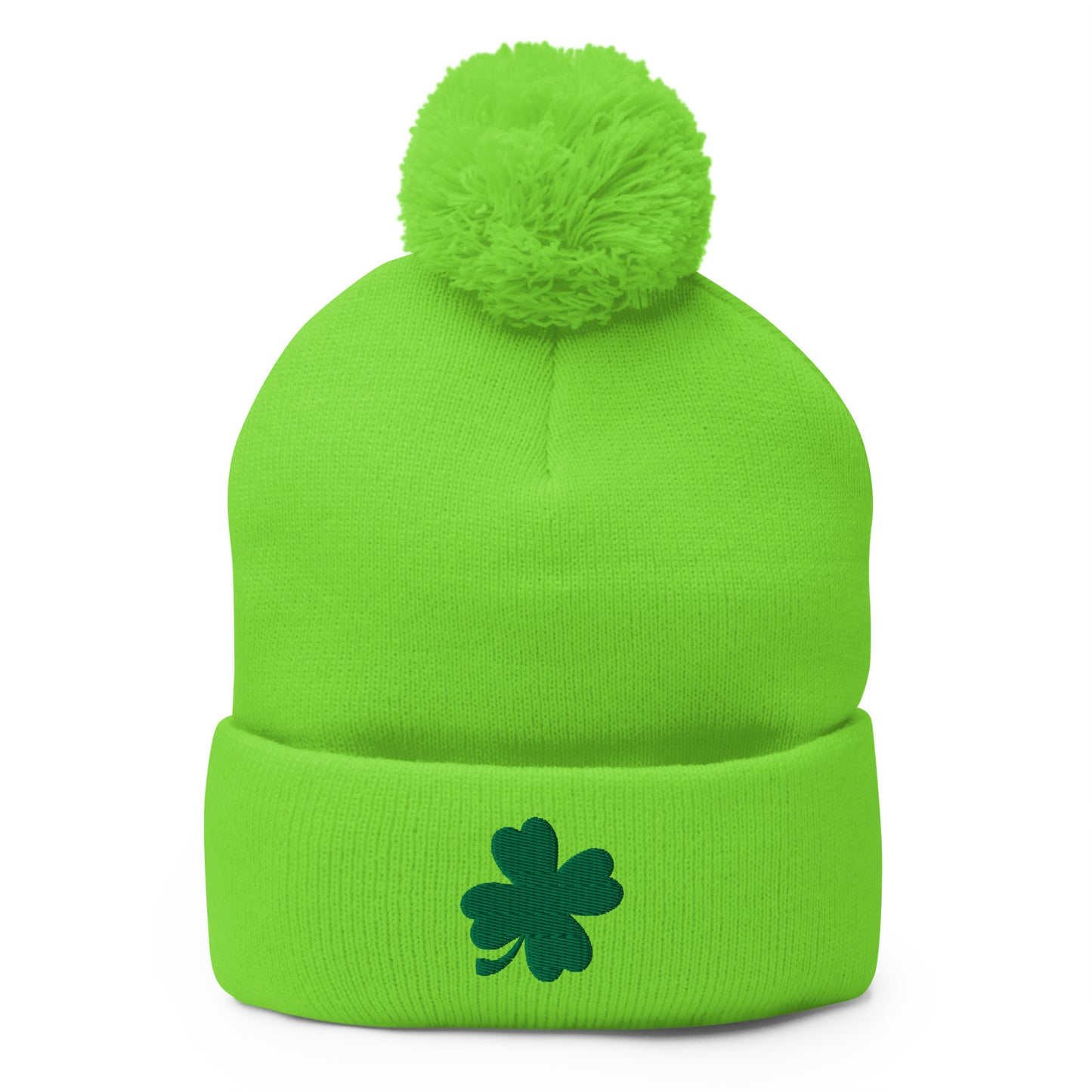 Lucky Clover Pom-Pom Beanie