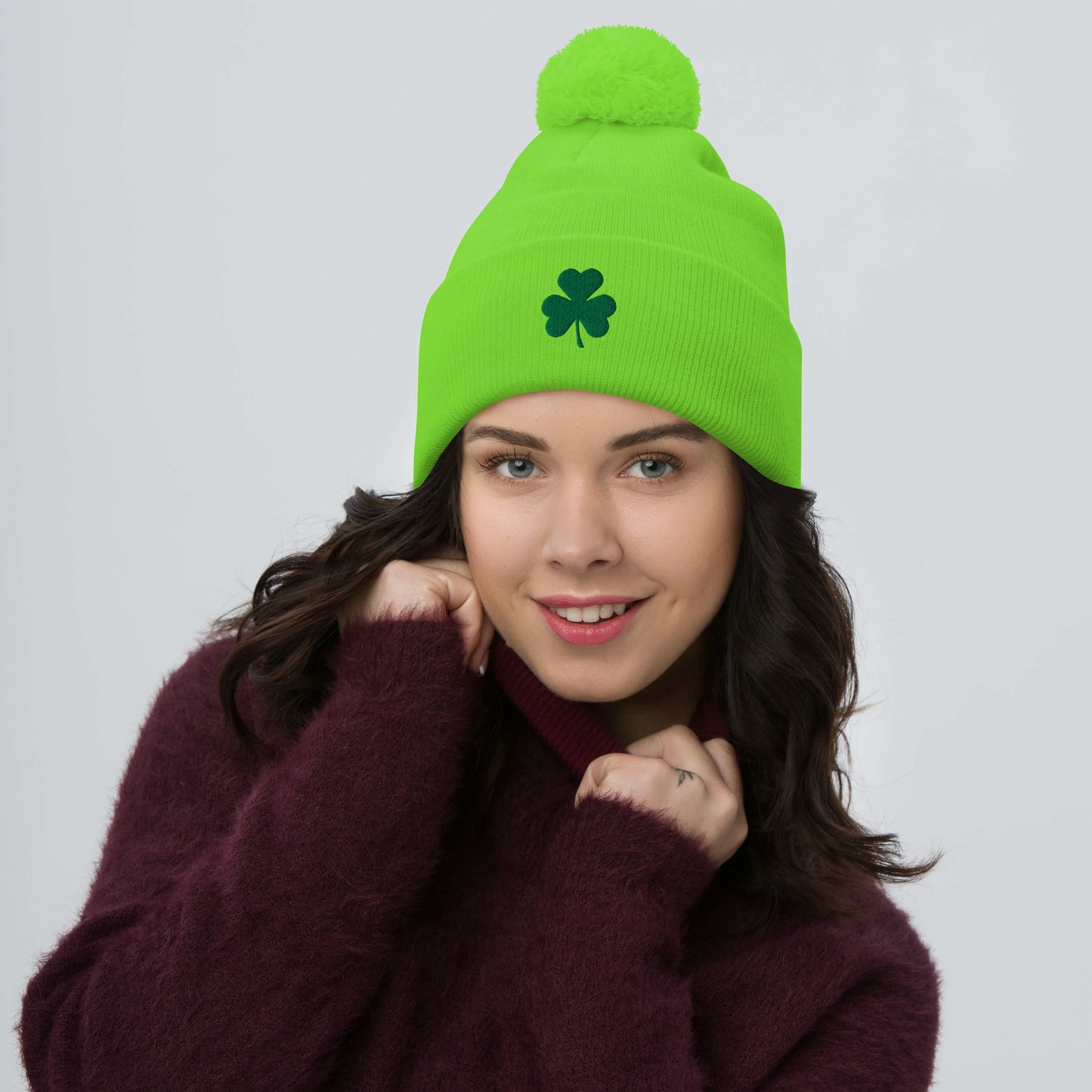 Shamrock Pom-Pom Beanie