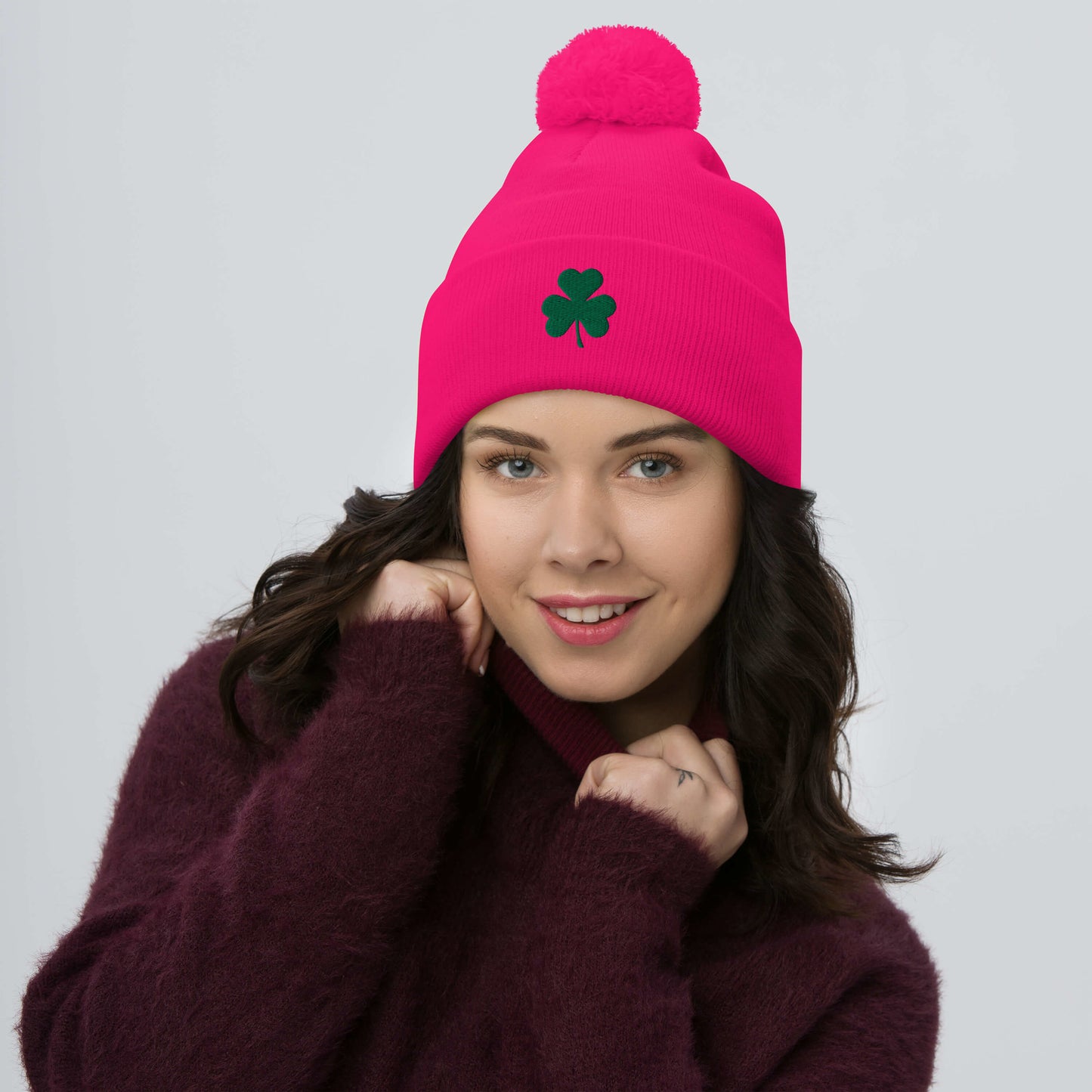 Shamrock Pom-Pom Beanie