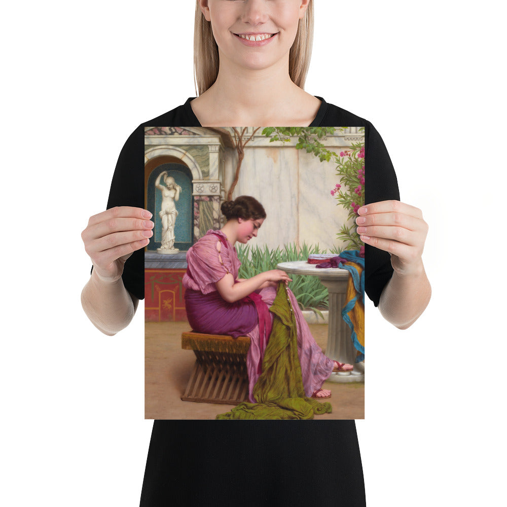 A Seamstress by John William Godward Photo Paper Poster