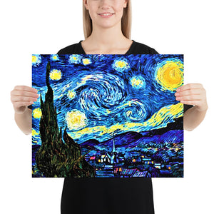 Starry Night by van Gogh Photo Paper Poster