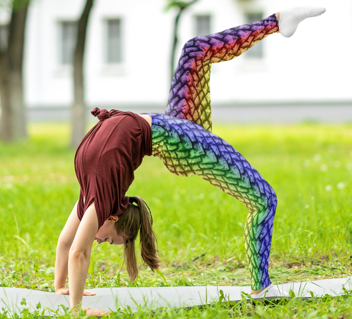 Rainbow Dragon Scale Youth Leggings