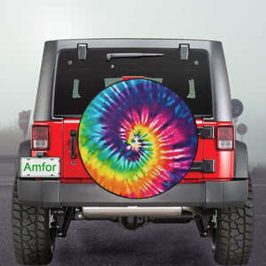 Rainbow Tie Dye Spare Tire Cover (Large) (17")