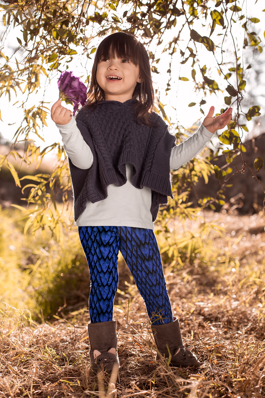 Sapphire Dragon Scale Kids' Leggings