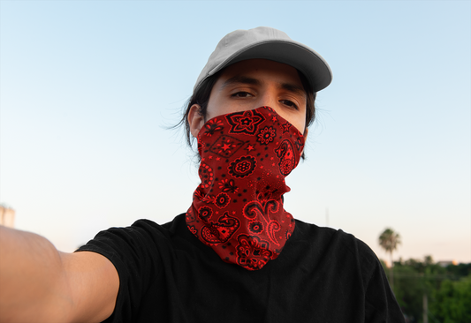 Crimson Bandanna Neck Gaiter