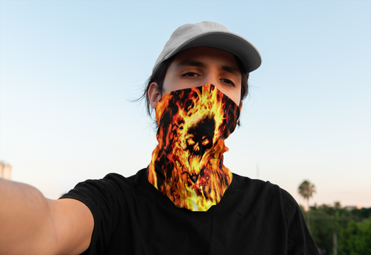 Fiery Skull Neck Gaiter