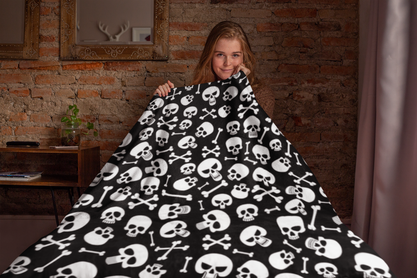 Skulls and Crossbones Throw Blanket