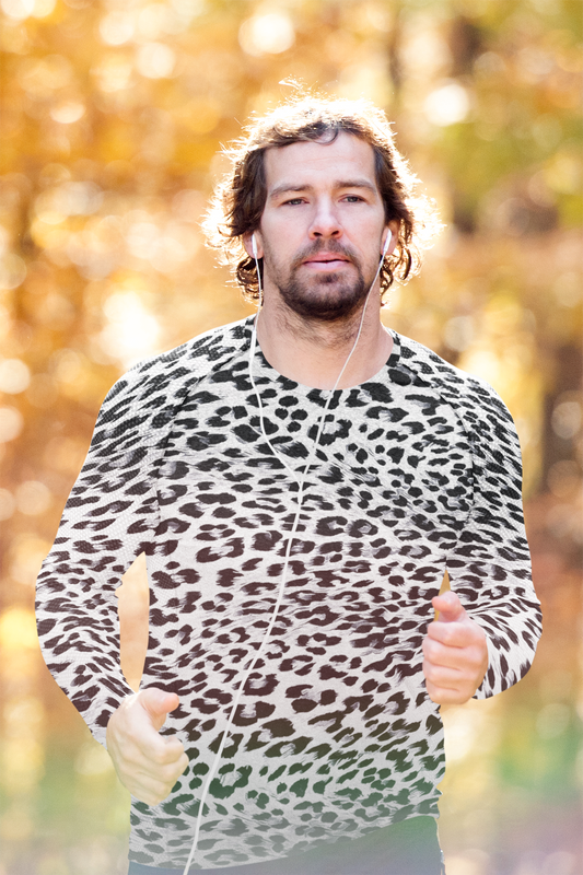 Snow Leopard Print Men's Rash Guard