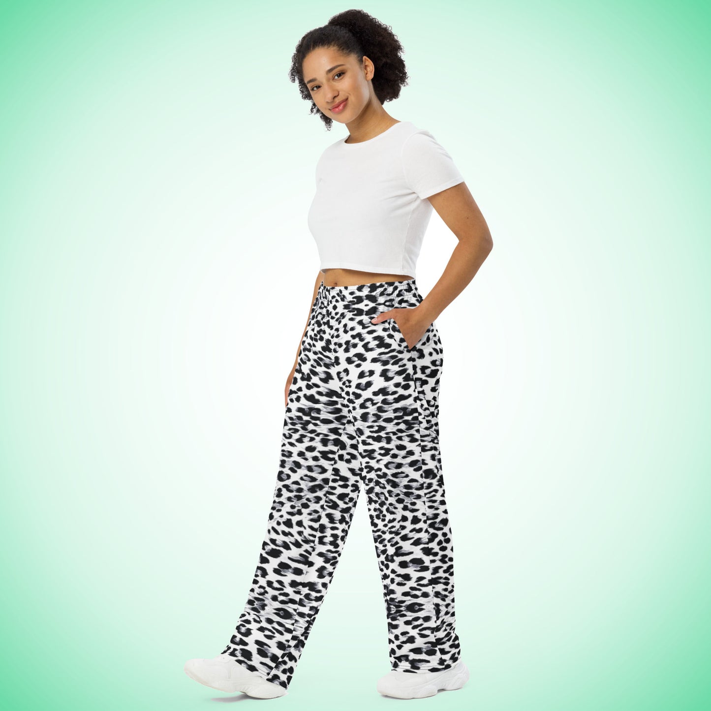 Snow Leopard Unisex Wide-Leg Pants