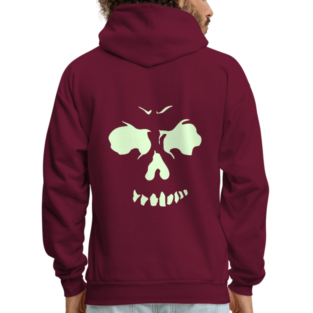 Men's Glow In The Dark Hoodie - burgundy