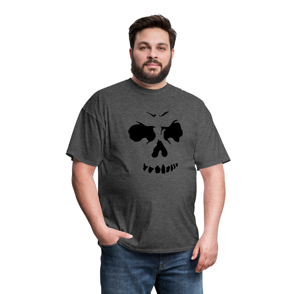 Men's Skull Face T-Shirt - heather black
