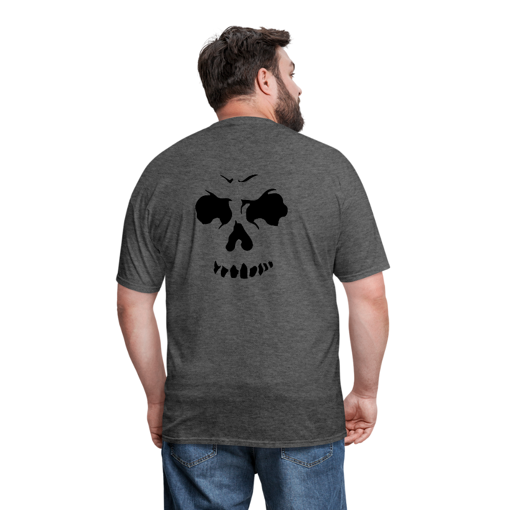 Men's Skull Face T-Shirt - heather black