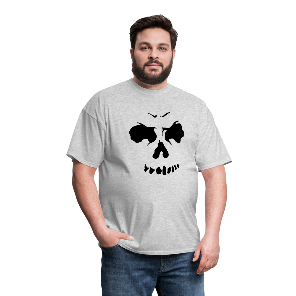 Men's Skull Face T-Shirt - heather gray