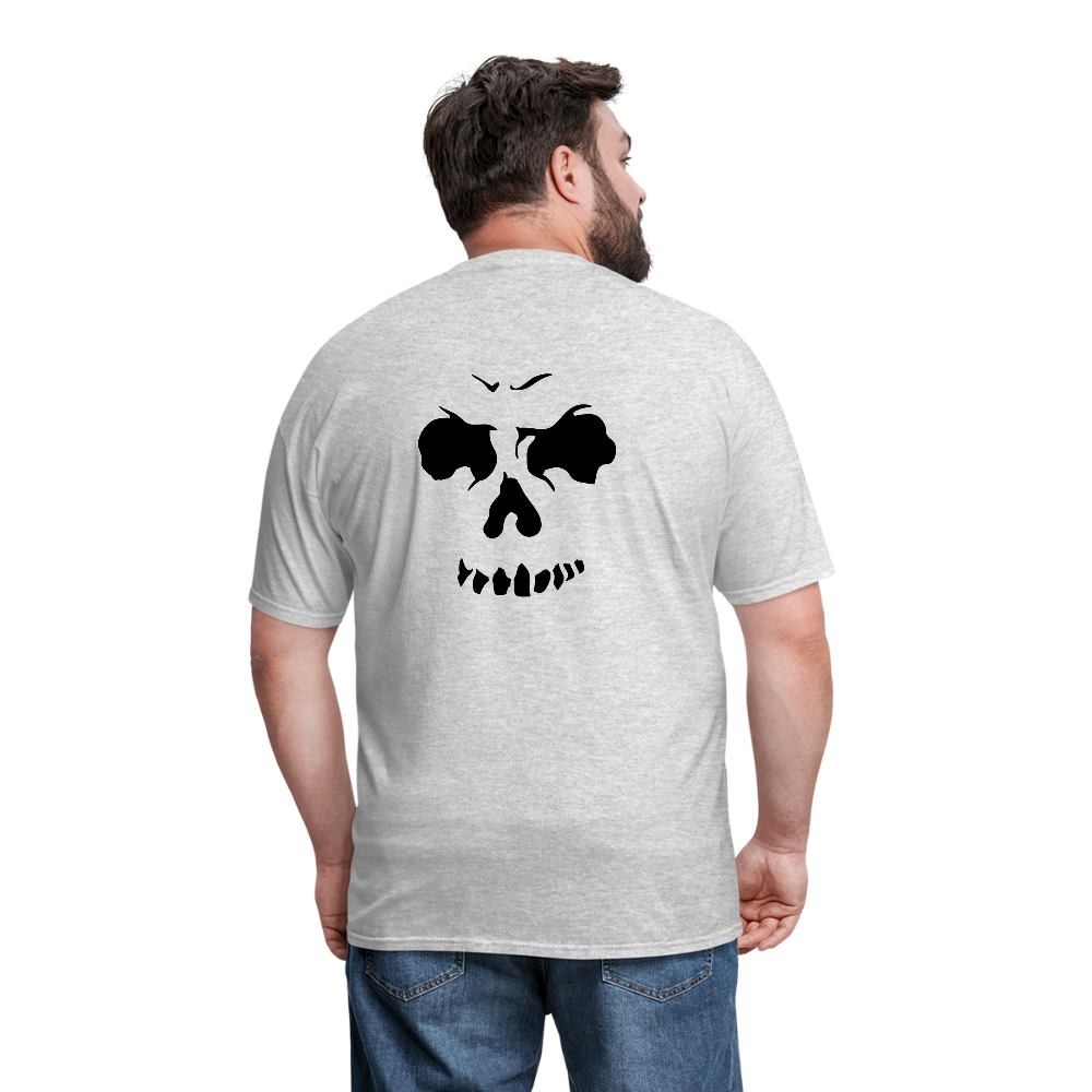 Men's Skull Face T-Shirt - heather gray