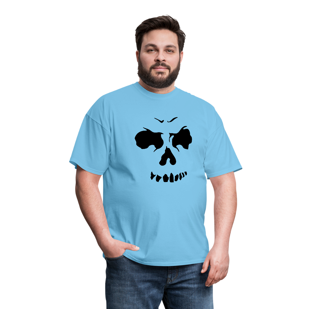 Men's Skull Face T-Shirt - aquatic blue