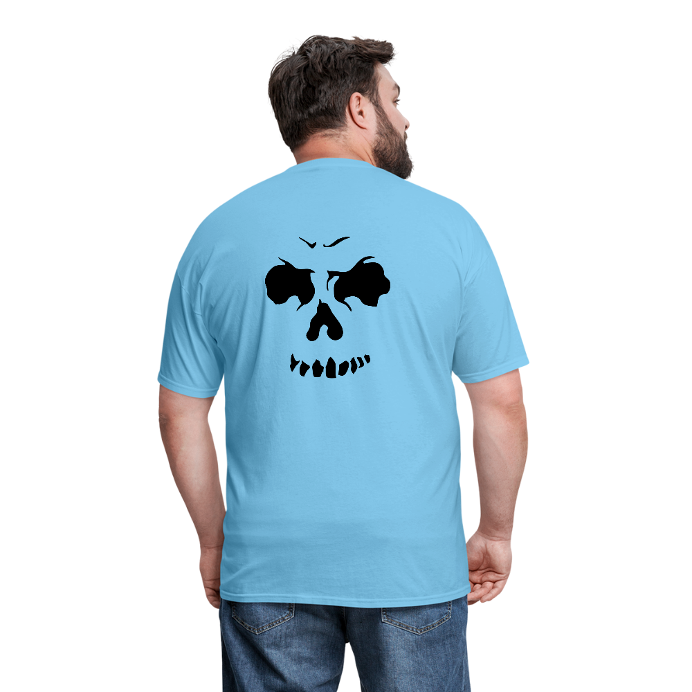 Men's Skull Face T-Shirt - aquatic blue