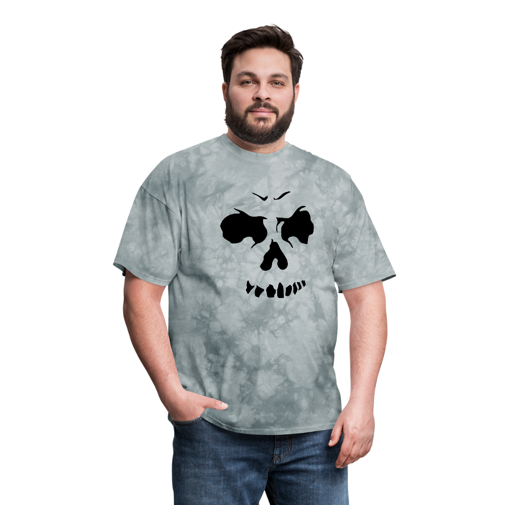 Men's Skull Face T-Shirt - grey tie dye