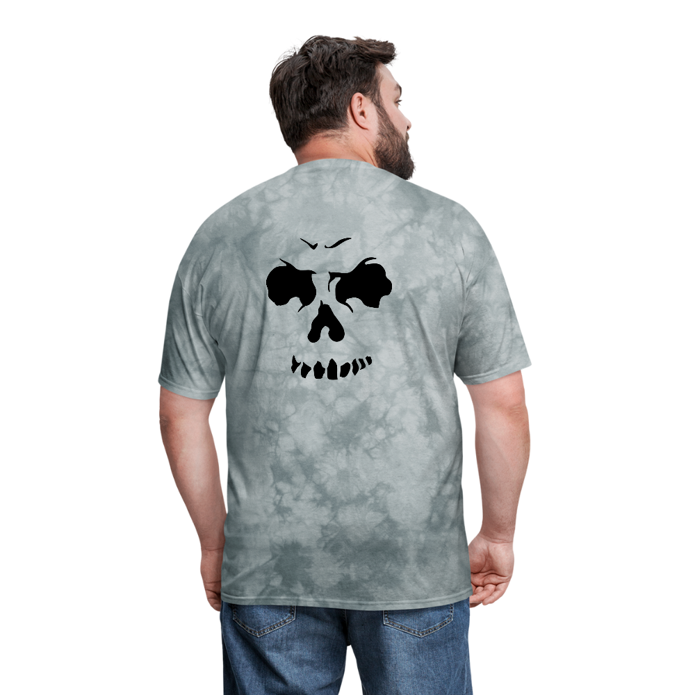Men's Skull Face T-Shirt - grey tie dye