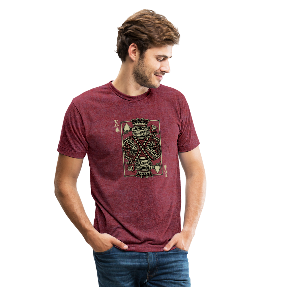 King of Spades Tri-Blend T-Shirt - heather cranberry