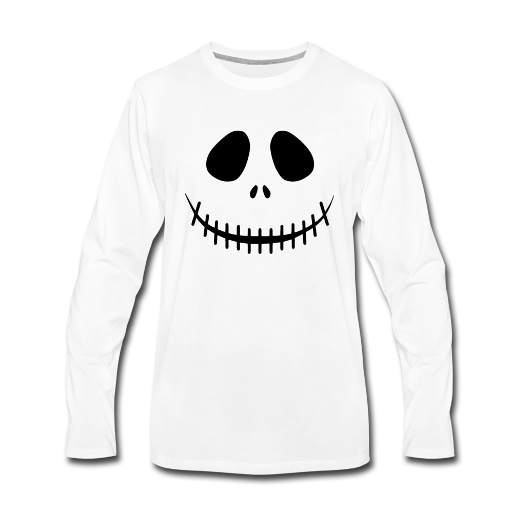 Skellie Face Premium Long Sleeve T-Shirt - white