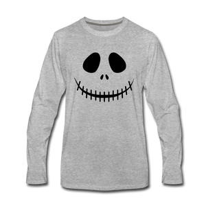 Skellie Face Premium Long Sleeve T-Shirt - heather gray