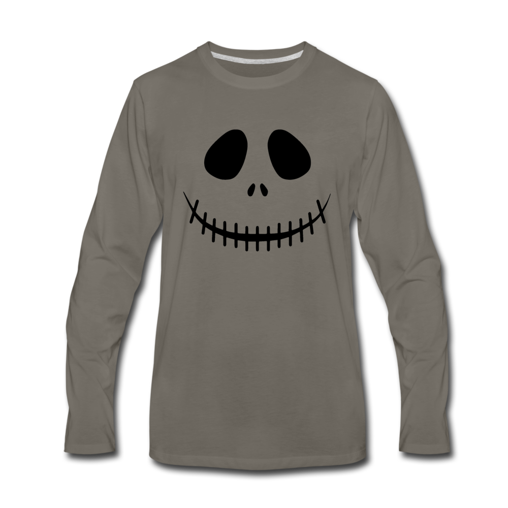 Skellie Face Premium Long Sleeve T-Shirt - asphalt gray