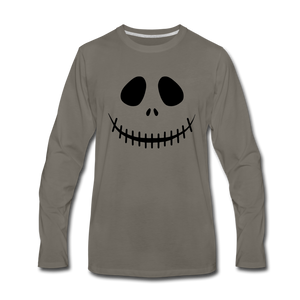 Skellie Face Premium Long Sleeve T-Shirt - asphalt gray