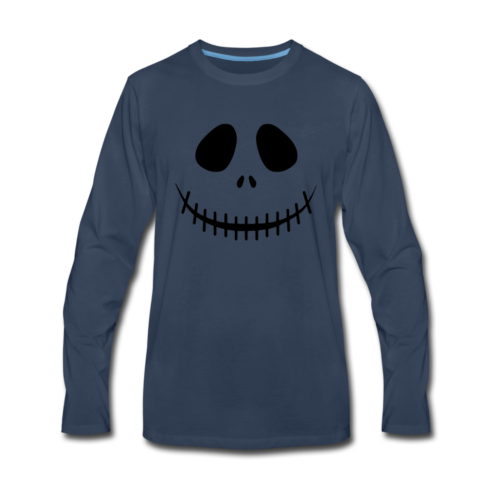 Skellie Face Premium Long Sleeve T-Shirt - navy