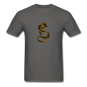 Men's Tribal Dragon T-Shirt - charcoal