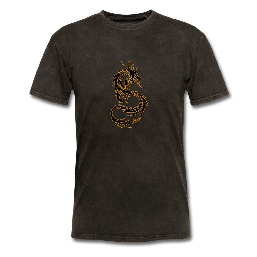 Men's Tribal Dragon T-Shirt - mineral black