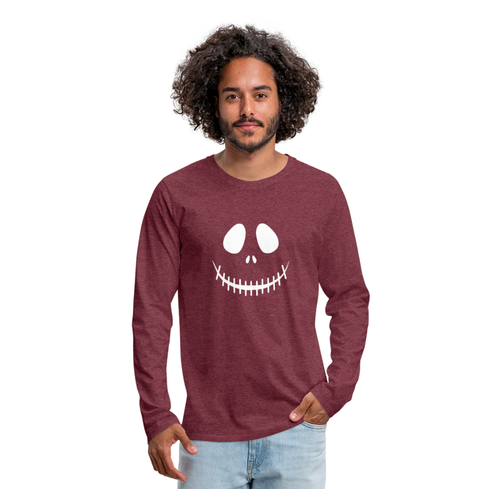 Men's Smiling Jack Premium Long Sleeve T-Shirt - heather burgundy