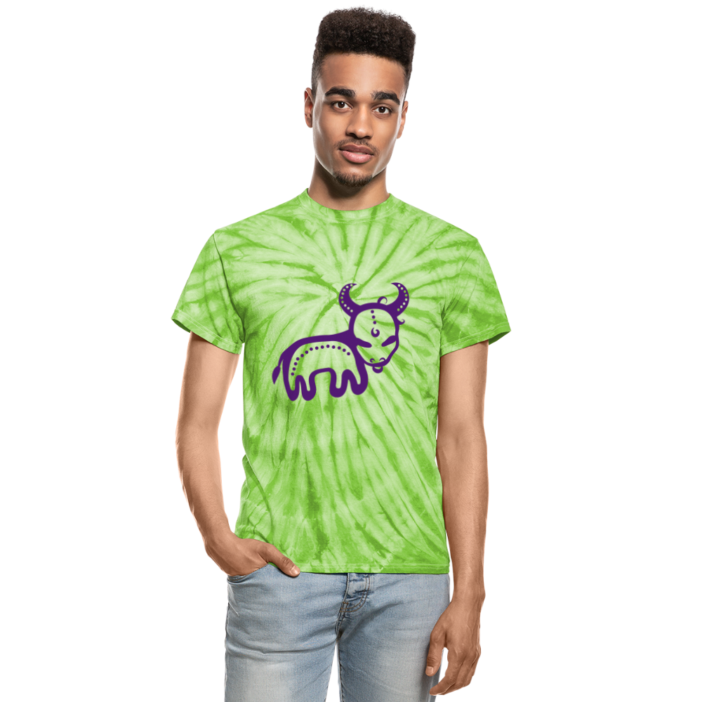 Ox Unisex Tie Dye T-Shirt - spider lime green