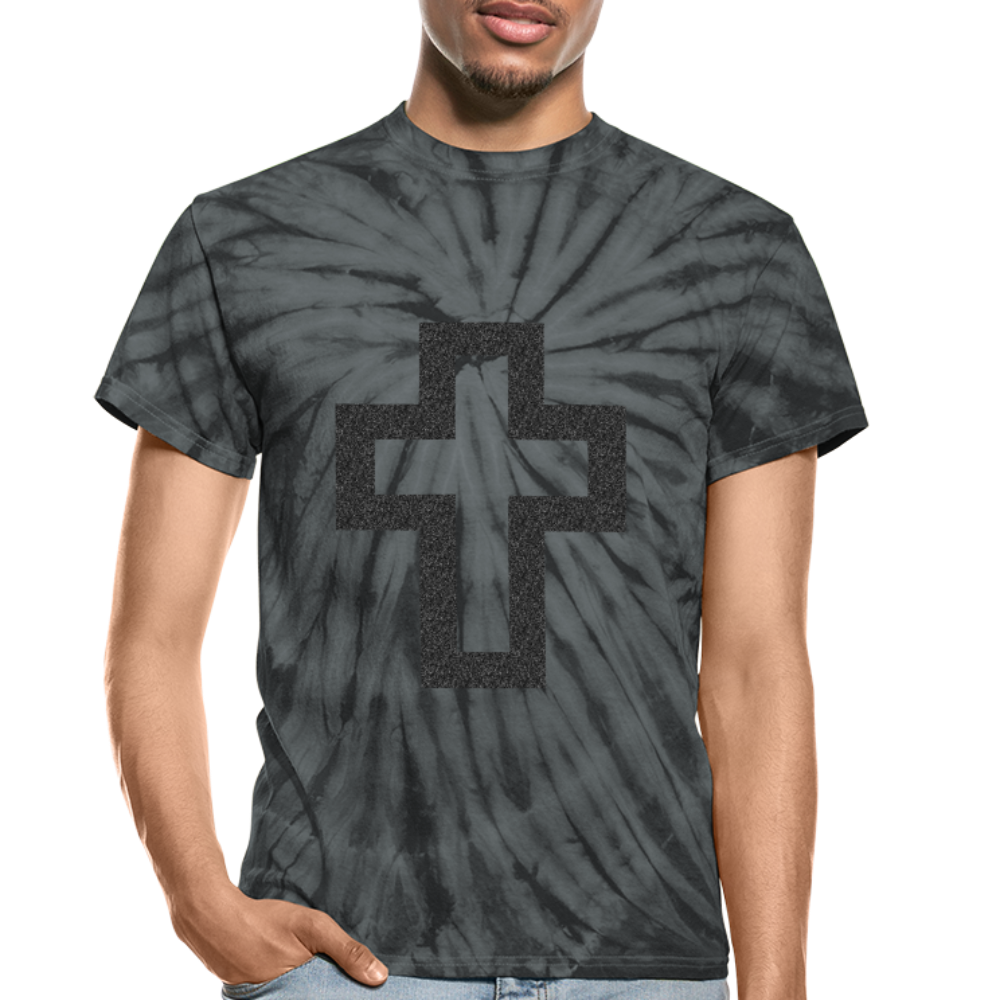 Cross Unisex Tie Dye T-Shirt - flex - spider black