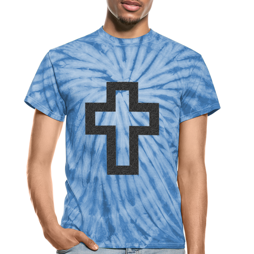 Cross Unisex Tie Dye T-Shirt - flex - spider baby blue