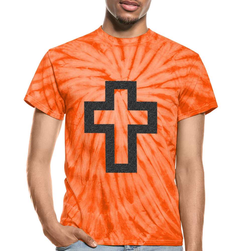 Cross Unisex Tie Dye T-Shirt - flex - spider orange