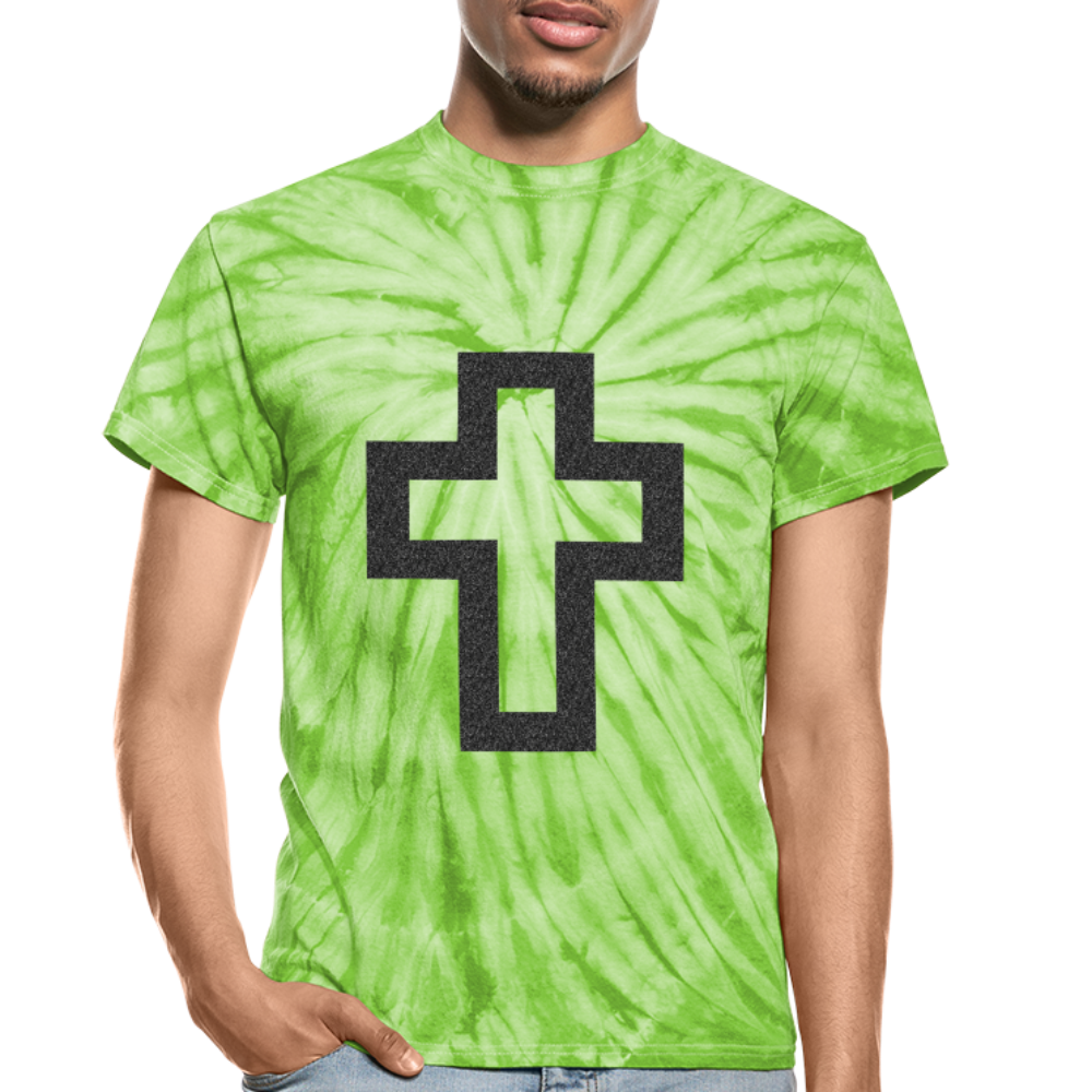 Cross Unisex Tie Dye T-Shirt - flex - spider lime green