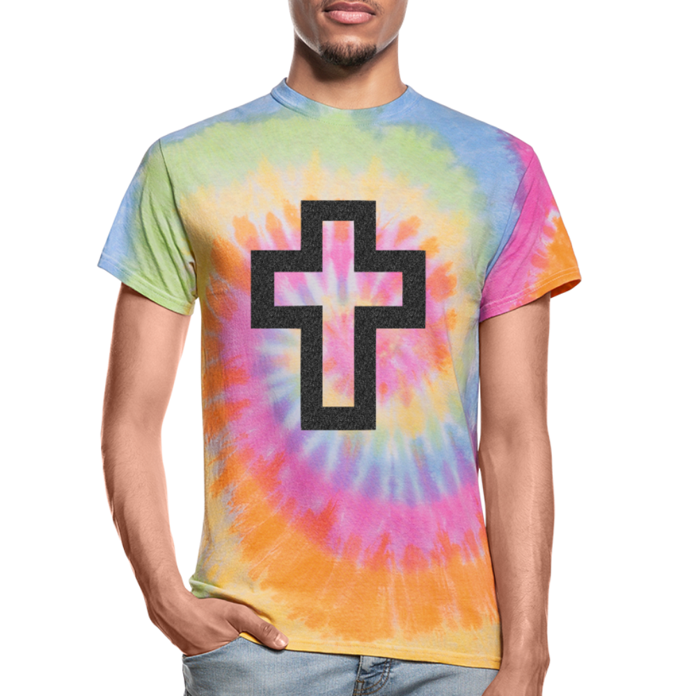 Cross Unisex Tie Dye T-Shirt - flex - rainbow