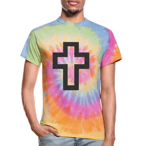 Cross Unisex Tie Dye T-Shirt - flex - rainbow