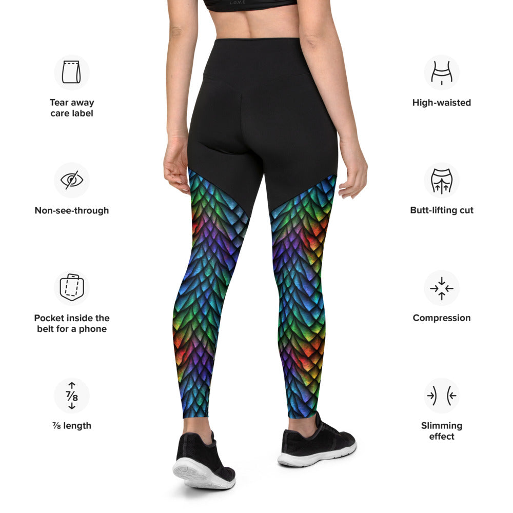 Rainbow Dragon Hide Sports Leggings