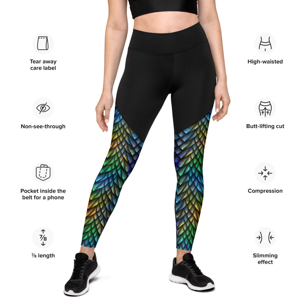 Rainbow Dragon Hide Sports Leggings