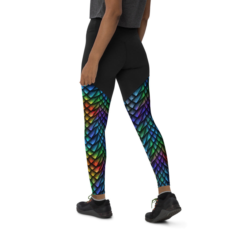 Rainbow Dragon Hide Sports Leggings