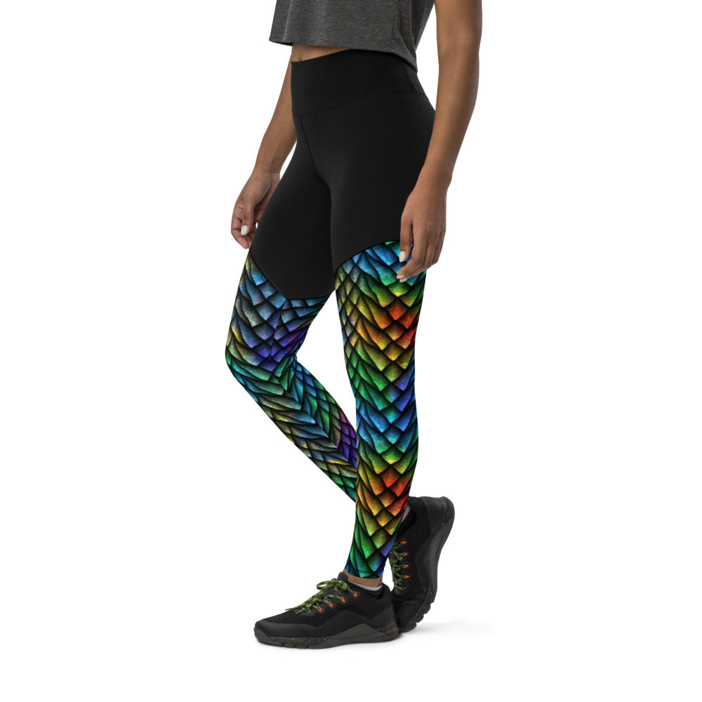 Rainbow Dragon Hide Sports Leggings