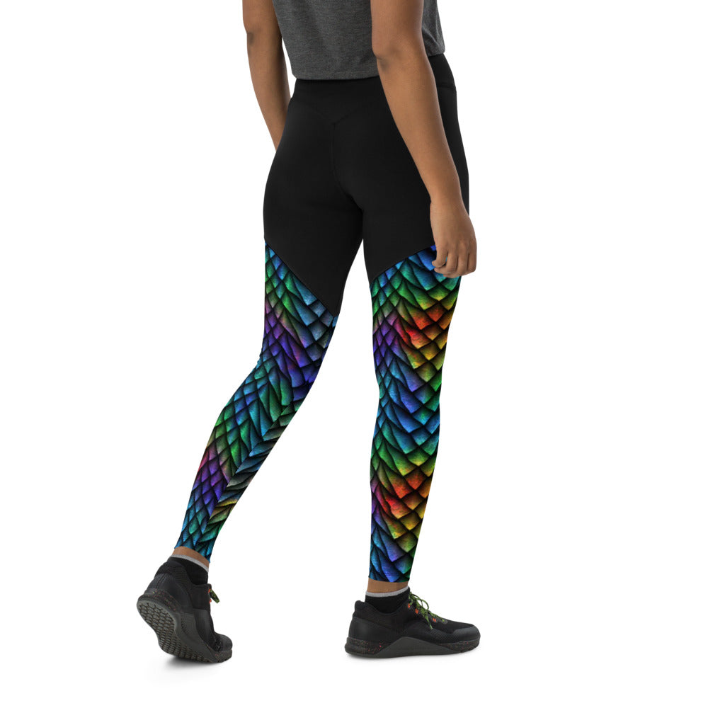 Rainbow Dragon Hide Sports Leggings