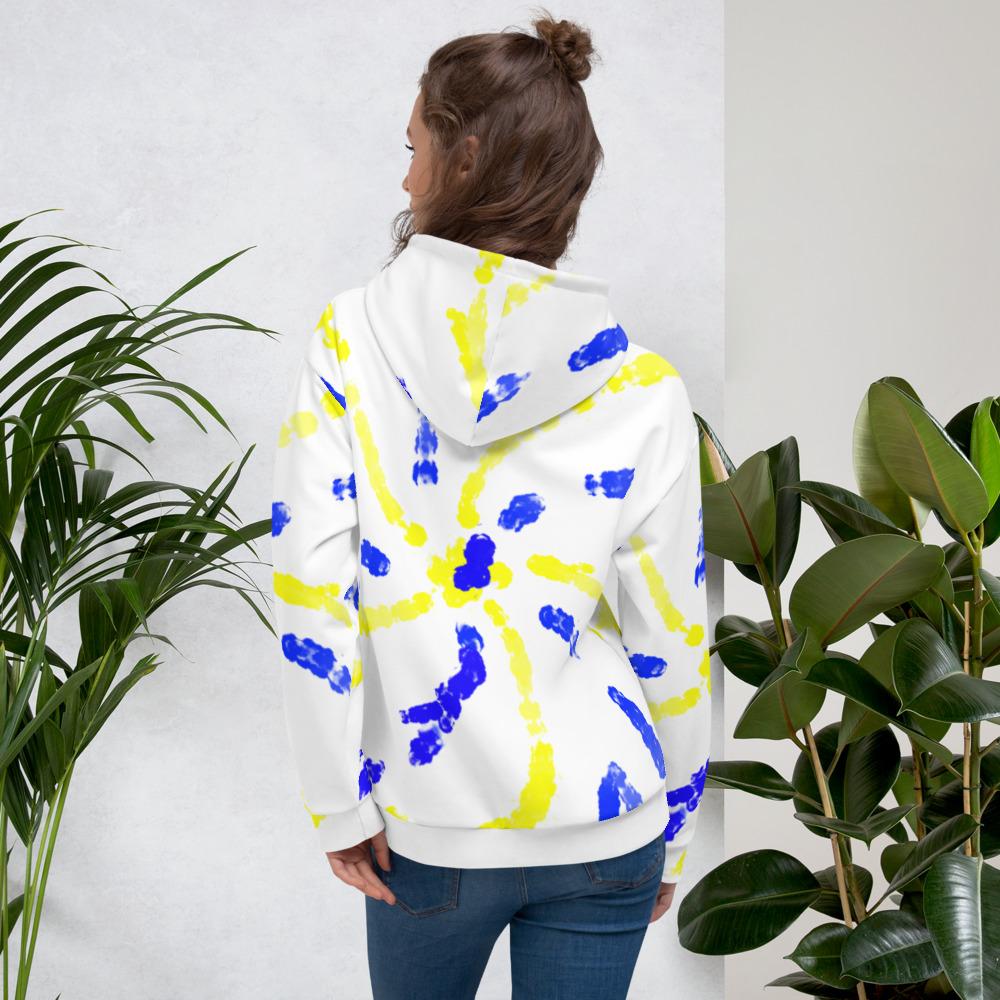 Blue and Yellow Star Burst Unisex Hoodie